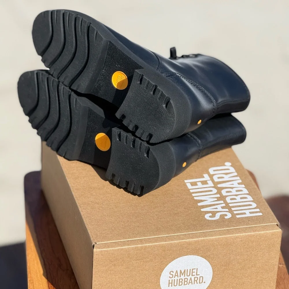 Samuel Hubbard Black Leather Moto Boots - Picture 7 of 11